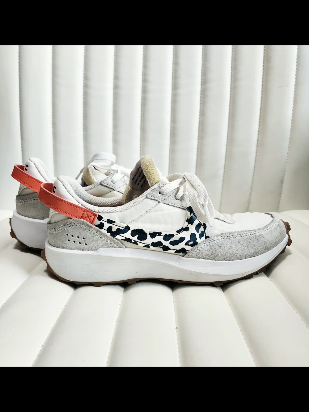 Nike Waffle Debut Women’s White Leopard Trainer - Picture 4 of 16